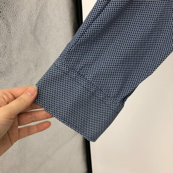 Bruun & Stengade Geometric Print Blue Button Down Dress Shirt - Picture 12 of 16